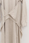 BASERANGE Waist-Drawstring Long Sleeve Dress DRSH Collection Portugal BAS-DRSH-CH-WI22-MIHUI Beige Gray